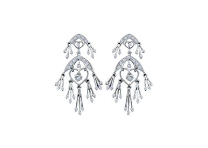 White Gold Plated | Chandelier Earrings